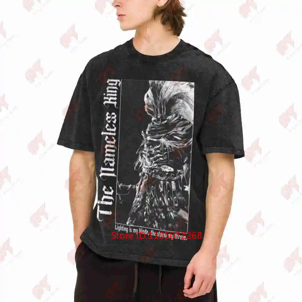 Nameless King Dark Souls Vintage Washed Tee Pure Cotton T-Shirt