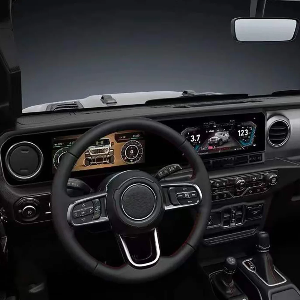 

Цифровая приборная панель Daolutong с Android-радио и двумя экранами для Jeep Wrangler JL 2018-2022