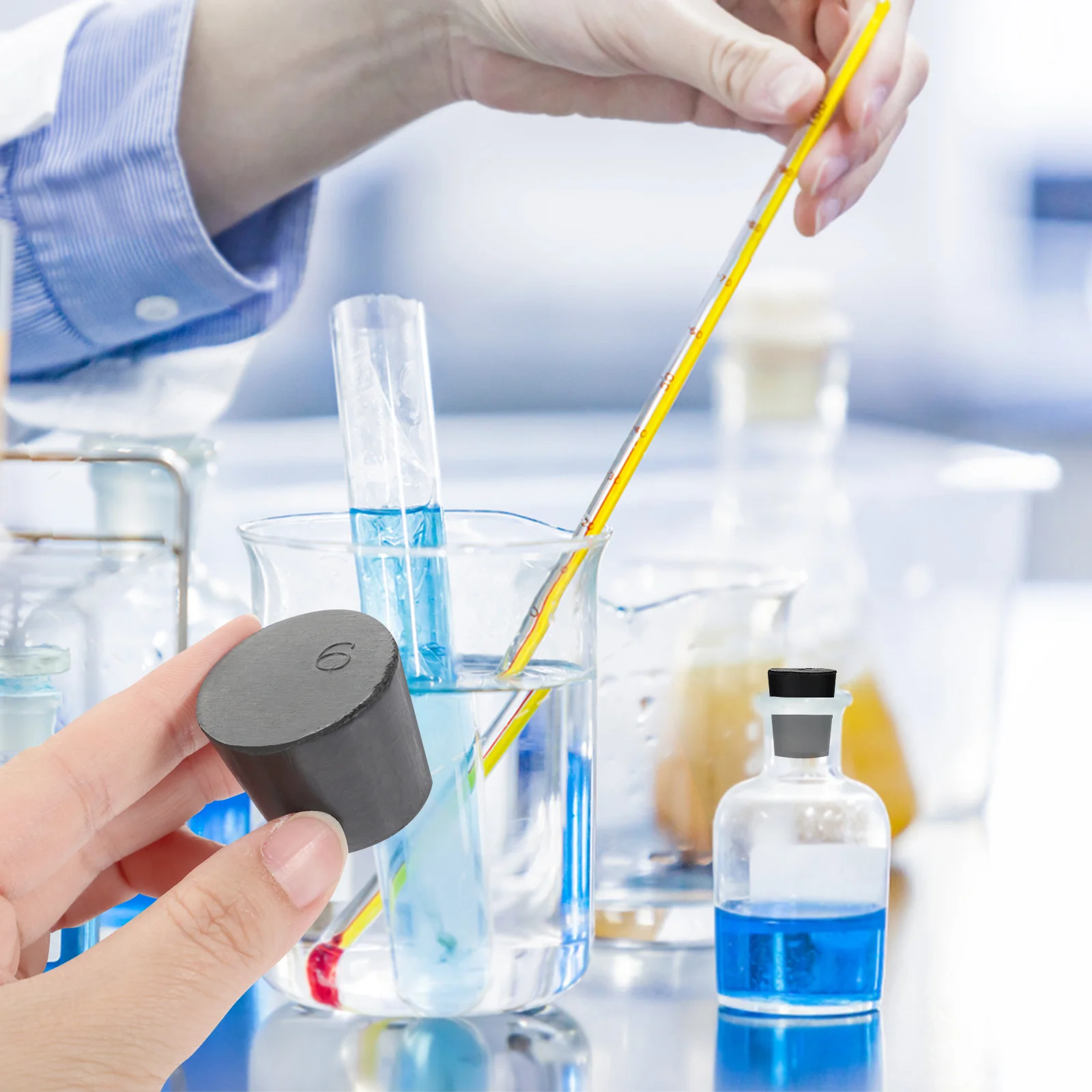 

27Pcs Rubber Stoppers for Lab Solid Tapered Leakproof Rubber Plugs Assorted Sizes Laboratory Use Labs Replacement Parts