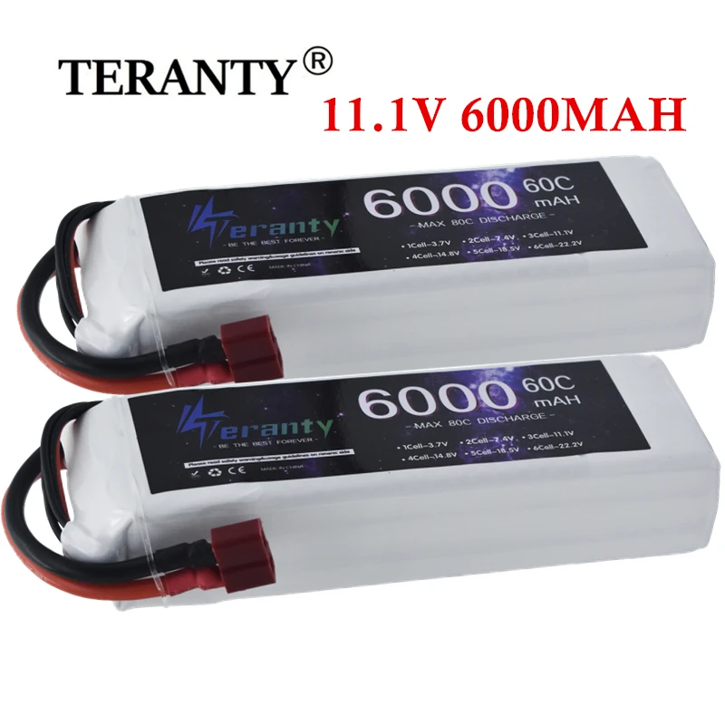 3S 11.1V Lipo Battery 6000mah 60C For Drone RC Car Helicopter Quadcopter Tank Boat Truggy 3S Battery With XT60 XT90 T EC5