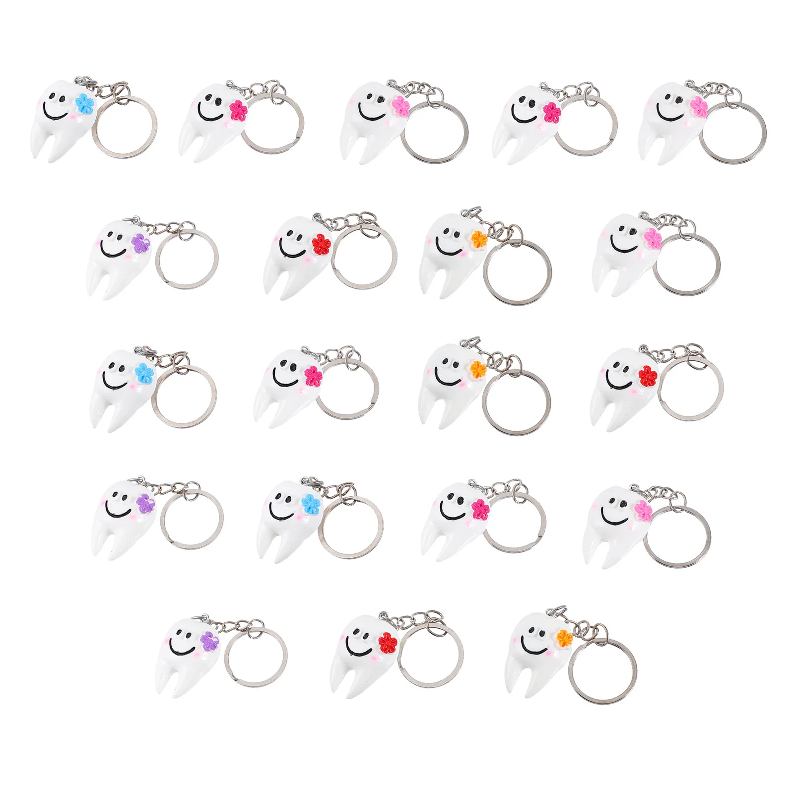 20 Pcs Dental Assistants Gift Keychain Fob Wallet Handbag Pendant Office Hanging Pendants