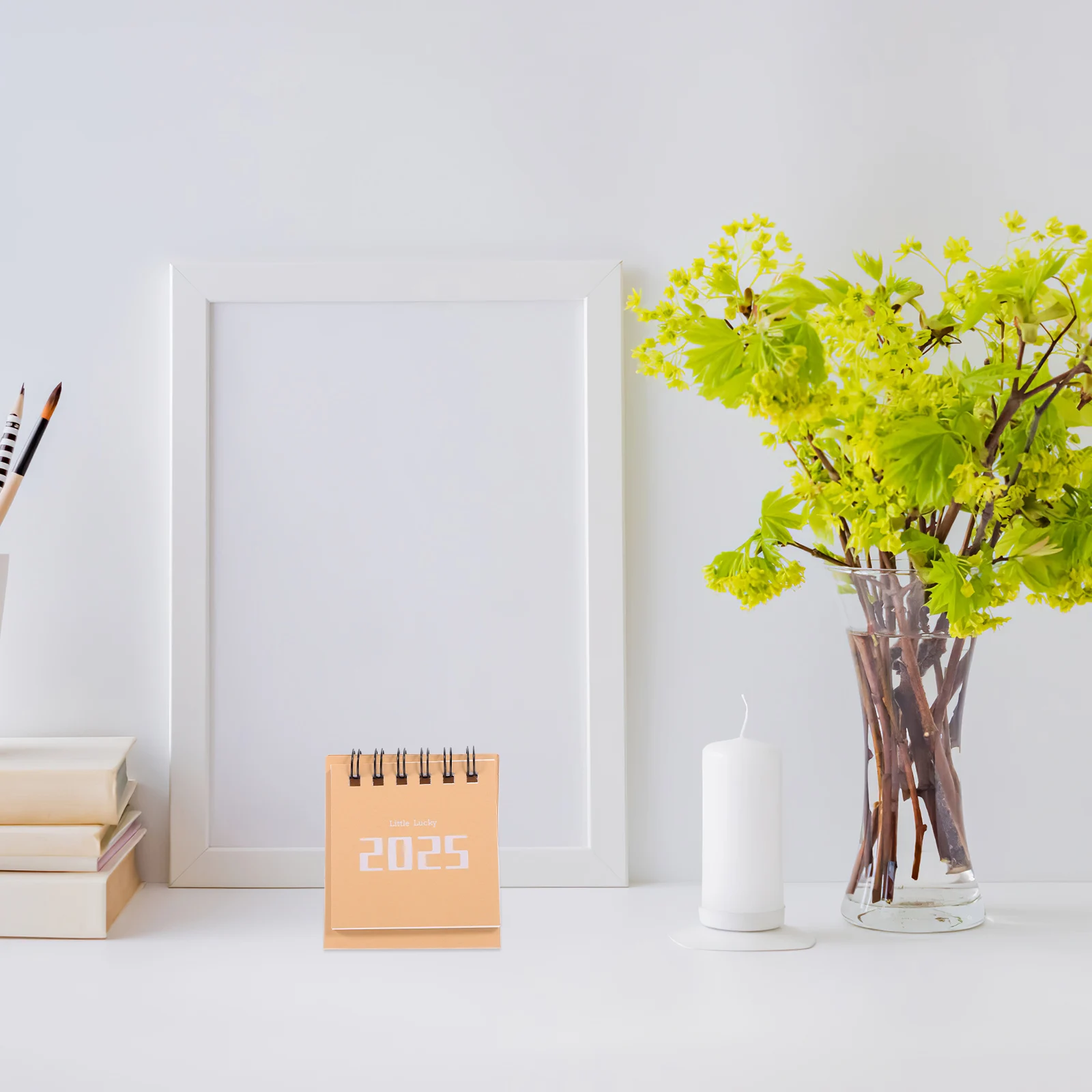 

Mini Desk Calendar Aesthetic Cute Adorable 2025 Stand up Paper for Miss Table Office Decor