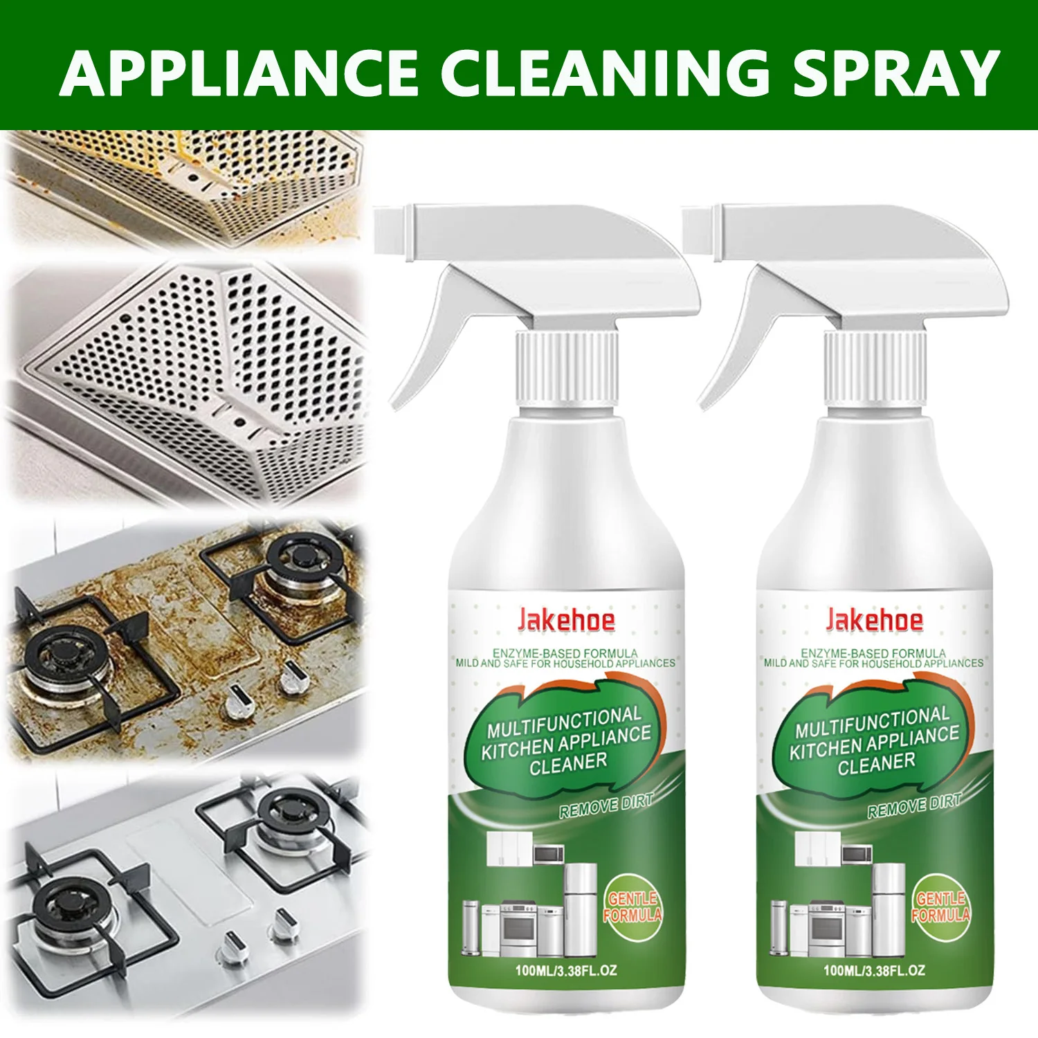 Multifunctional Kitchen Appliance Cleaner Spray Dissolve Stubborn Oil Stain Reduce Odor Restore Surface Smoothness for OvenStove