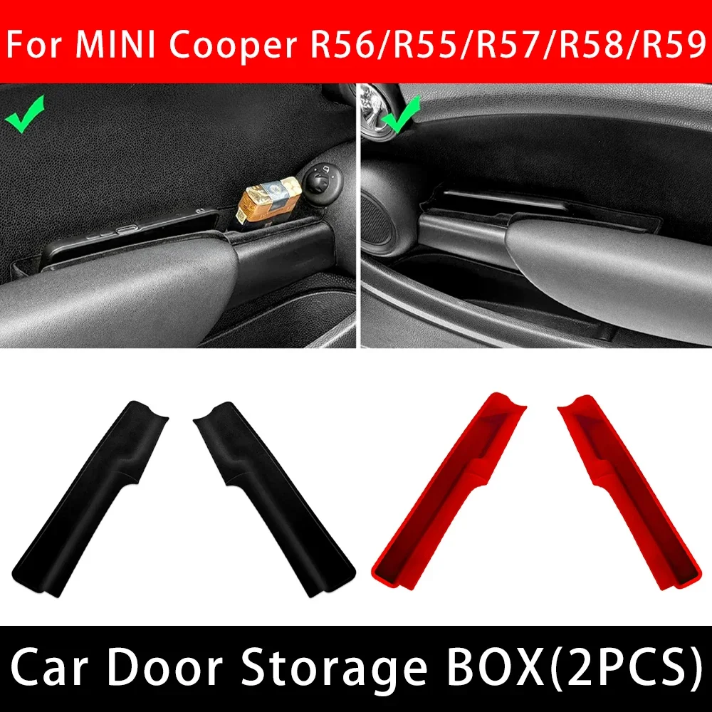 

For Mini Cooper R55 R56 R57 R58 R59 Car Flocking Door Armrest Storage Box Shell Slot Phone Wallet Car Storage Auto Accessories