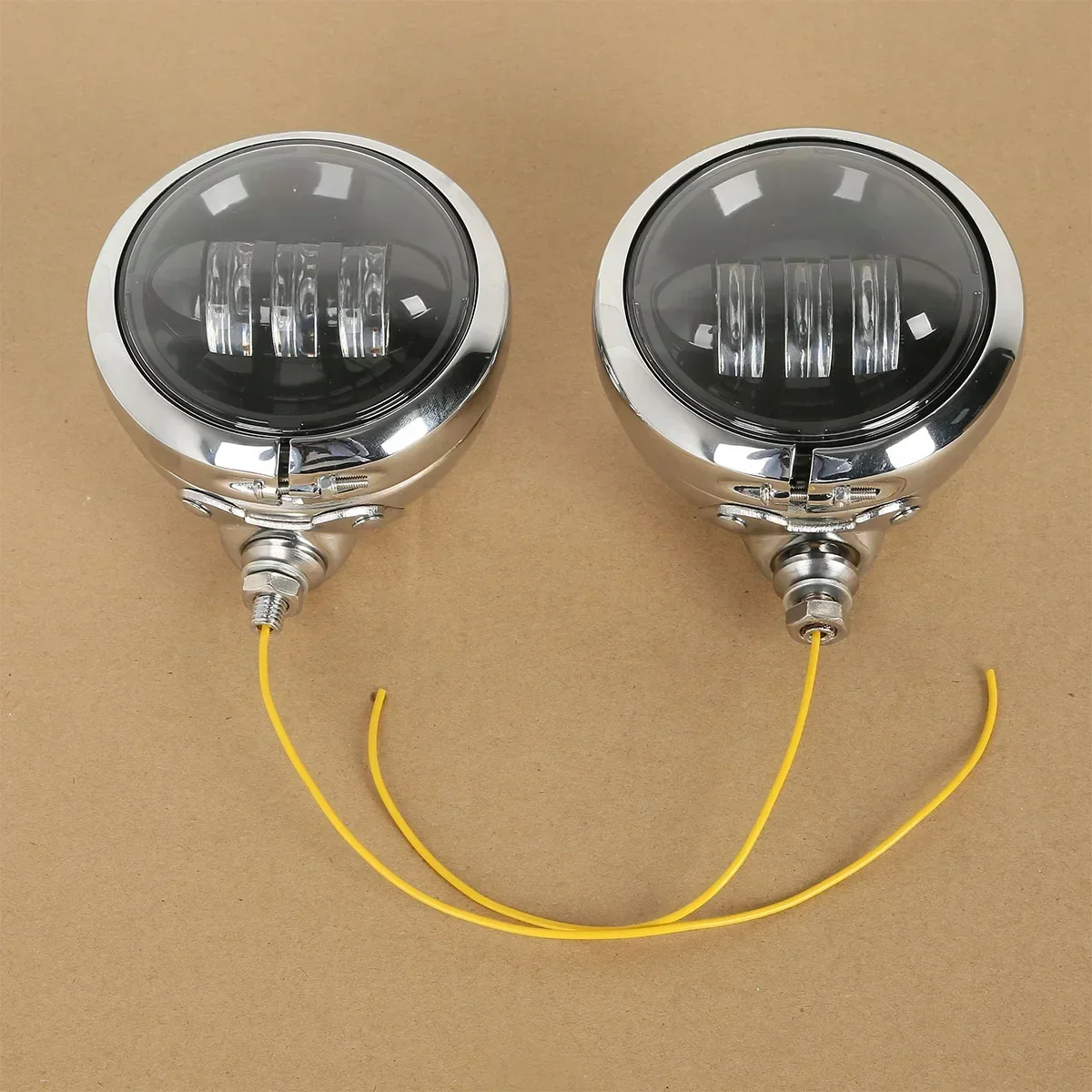 

Moto Acsessories 4-1/2" LED Auxiliary Fog Passing Light & Housing Bucket For Harley FLHTP Touring Softail Dyna Sportster