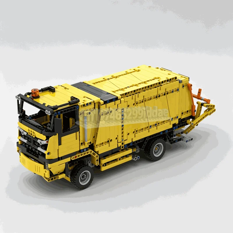 NEW 1562PCS Motorized Garbage Truck MOC Technical Building Blocks City Sanitation Engineering Vehicle Brick Display Model Gift