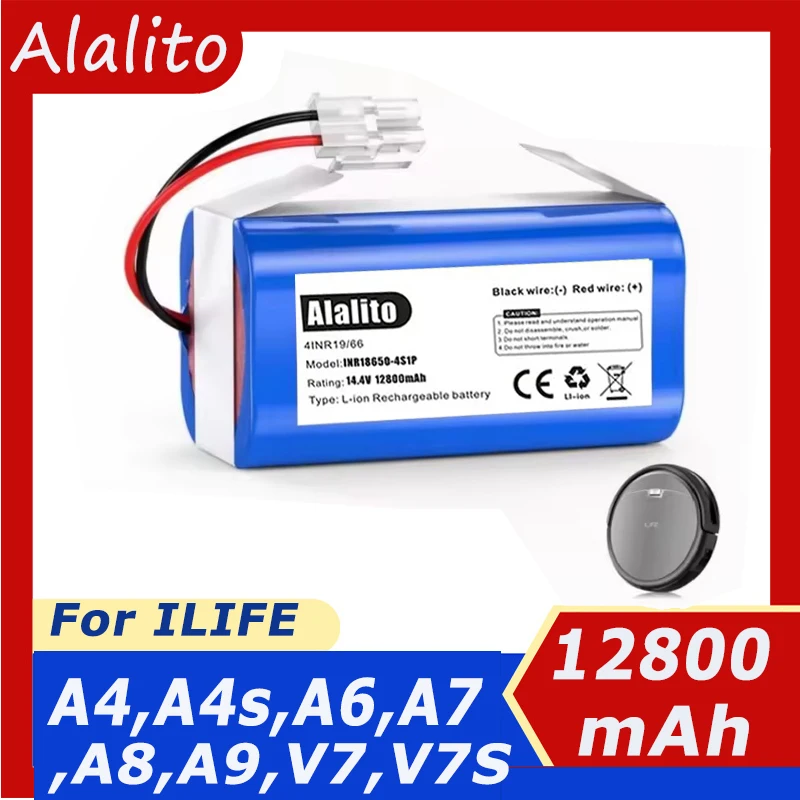 Оригинальная литиевая аккумуляторная батарея емкостью 6800 мАч для ILIFE A4s A6 V7s Plus A9s W400, робот-пылесос INR18650 M26-4S1P, батареи