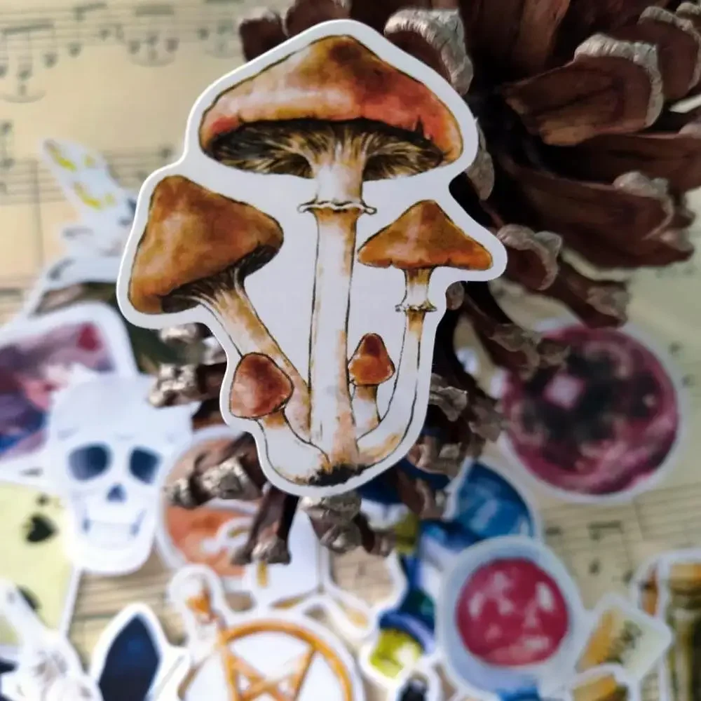 

38 PCS Retro Magic Potion Vintage Poker Mushroom Witch Skull Sticker For The Diary Scrapbooking Ablum Label Stickers Stationery