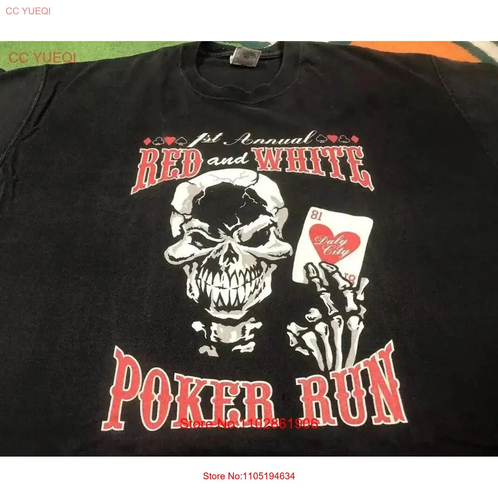 vintage-apoio-vermelho-branco-81-primeiro-anual-poker-run-daly-cidade-t-camisa-xl-vintage-lavado-macio-grafico-esticado-versatil-homme