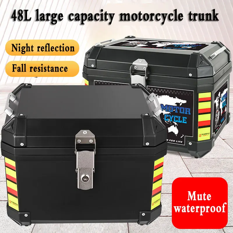 Big Motorcycle Trunk Waterproof Motorcycle Tail Bag 48L Rear Box 오토바이 리어백 Motorcycle Accessories Abs Box