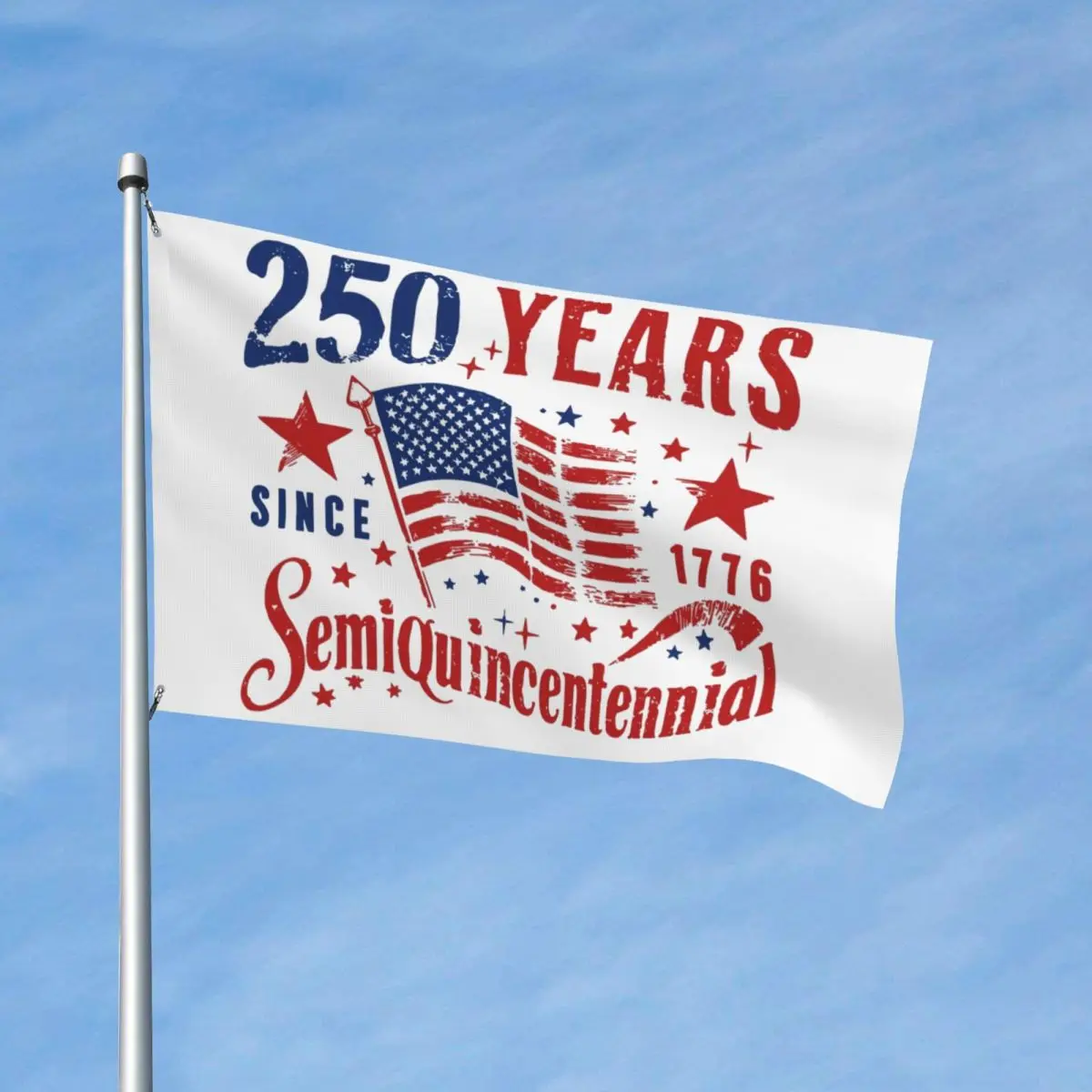 250 Years American Anniversary Flag Fade Proof Outdoor Banner Polyester Hanging Decoration