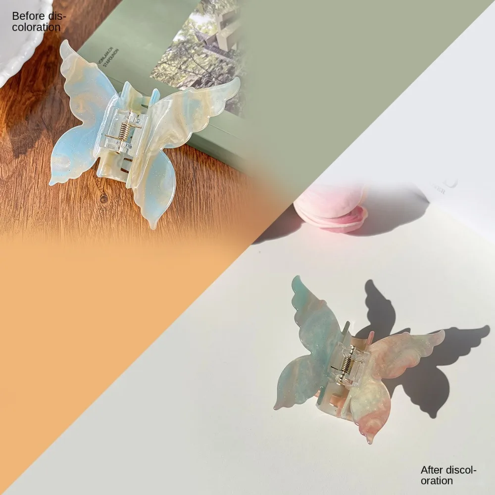 تغيير لون خلات فراشة مشبك شعر التدرج اللون الملونة فراشة مشبك شعر غطاء الرأس انتزاع كليب كبير القرش كليب فتاة #3