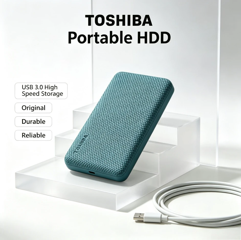 Original Toshiba V10 Green Portable External Hard Drive USB3.0 Mobile HDD Storage Disk for Laptop Desktop PC File Data Backup
