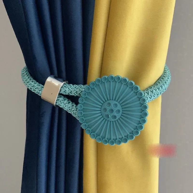 New Sunflower Style Non Perforated Curtain Buckle Binding European Modern Versatile Tie Rope Curtain Buckle Clip One Pair ZF116