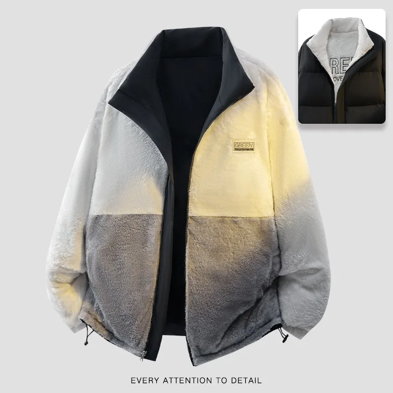 

Men's Winter Thickened Double Sided Wear Jacket Warm Comfortable and Fashionable Casual Large Size Two Sided Wear Cotton Coat