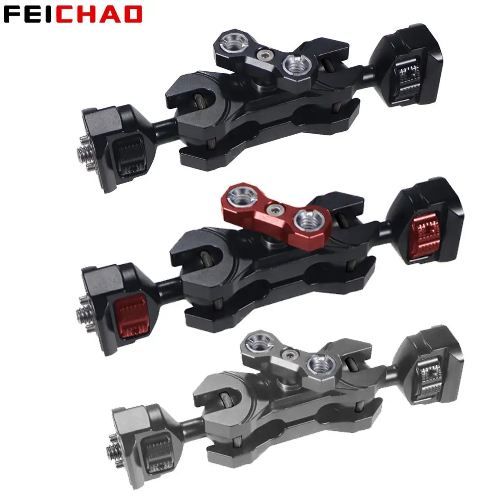 مزدوج Ballhead 1/4 "3/8" ماجيك الذراع أري تحديد دبوس 20 مللي متر الكرة محول جبل ل DSLR هيكل قفصي الشكل للكاميرا BMPCC رصد دعم قوس