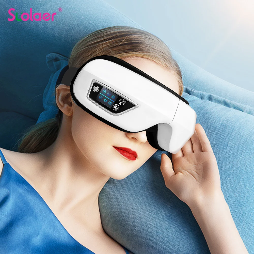 Eye Massager Heating Eyes Mask With Music Airbag Massage For Migraines, Dry Eye, Eye Strain, Dark Circles Relief Improve Sleep