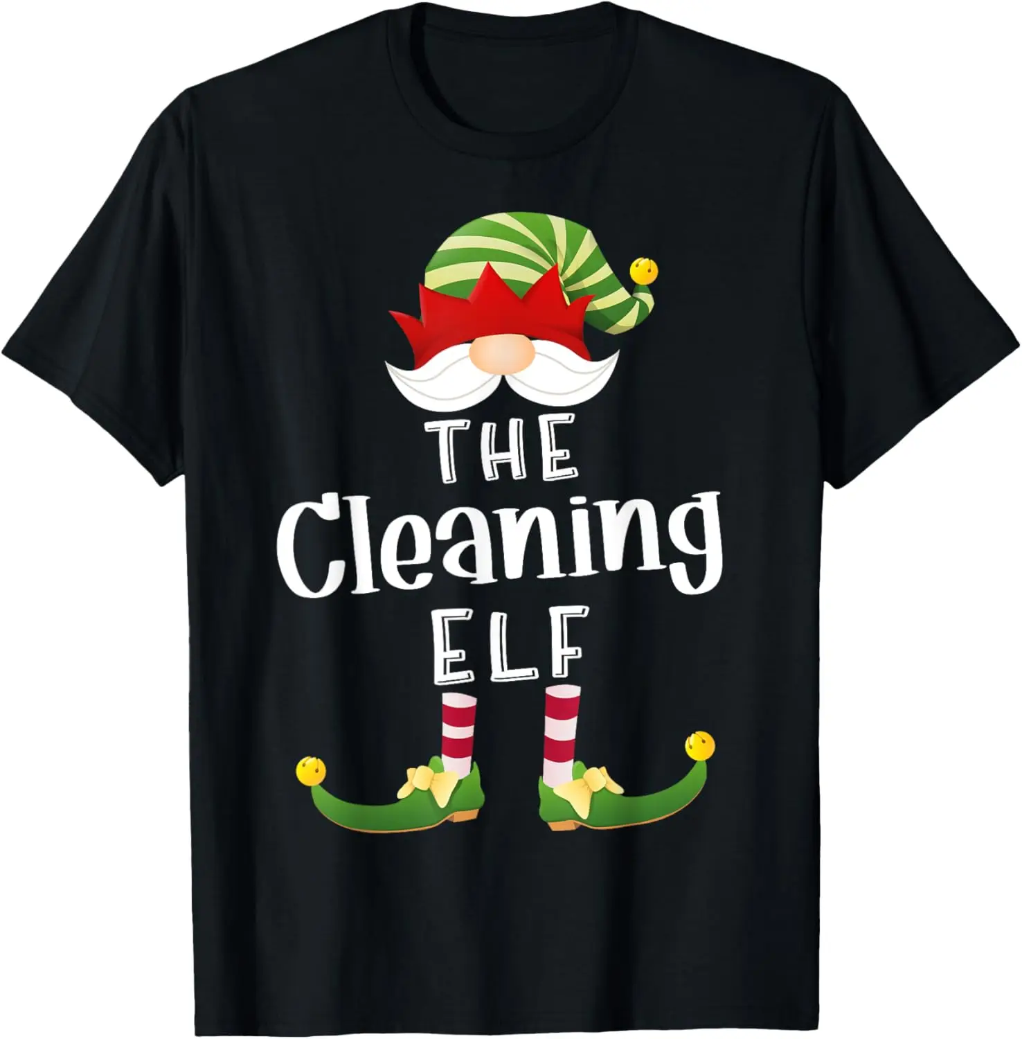 Cleaning Elf Group Christmas Funny Pajama Party T-Shirt