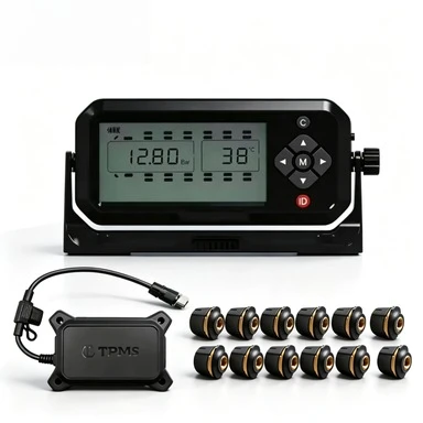 Heavy Duty TPMS 12 Sensor China Factory Price TPMS for 8 Wheel Truck Tire Pressure Monitor System With Signal Booster Repeater