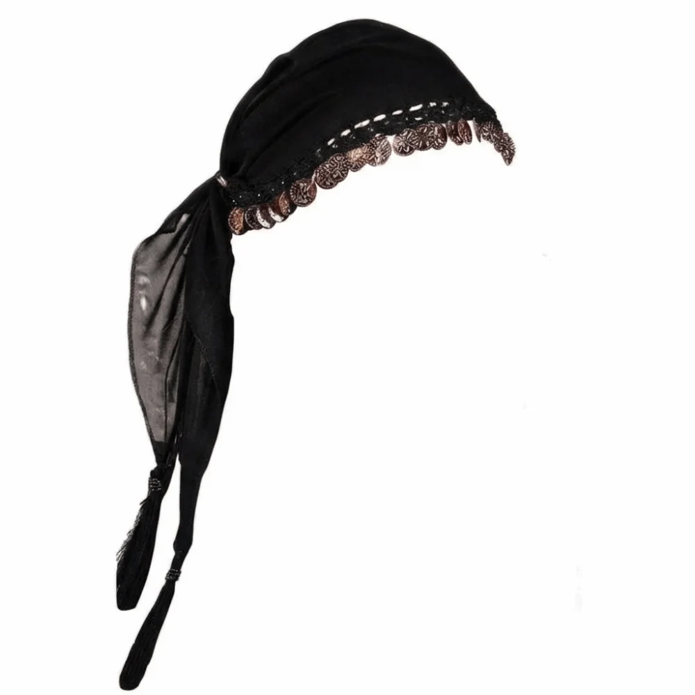 

Pretty Belly Dance Accessories Crochet Veil Coin Headscarf Traditional Ethnic Pattern Dance Costume Headwear Stage Performance