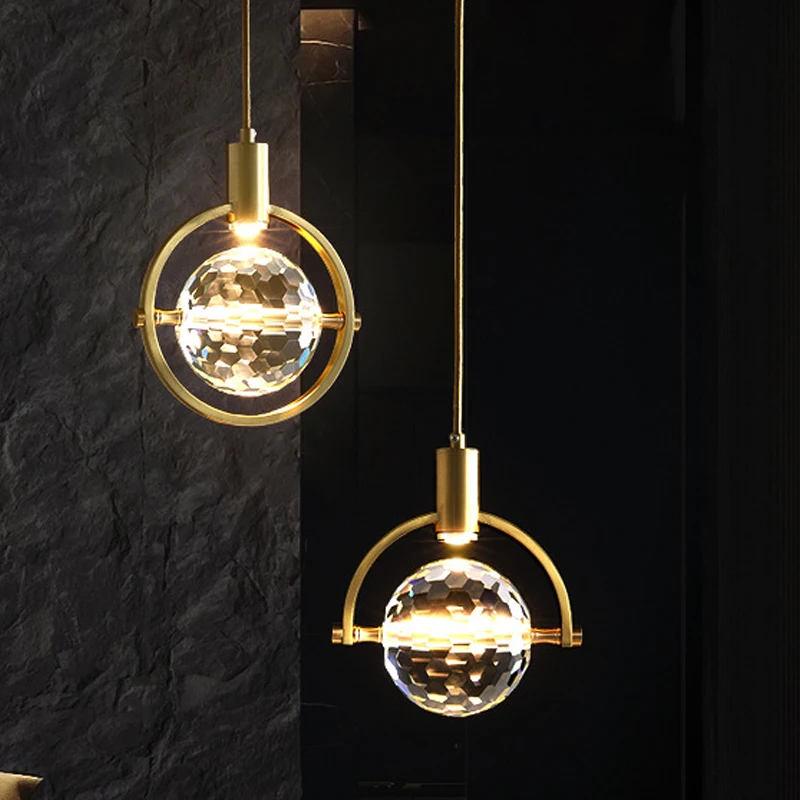 Modern Light Luxury Pendant Lamp K9 Crystal LED Lighting Fixture Nordic Home Decor Luminaire Chandelier for Living Room Bedroom