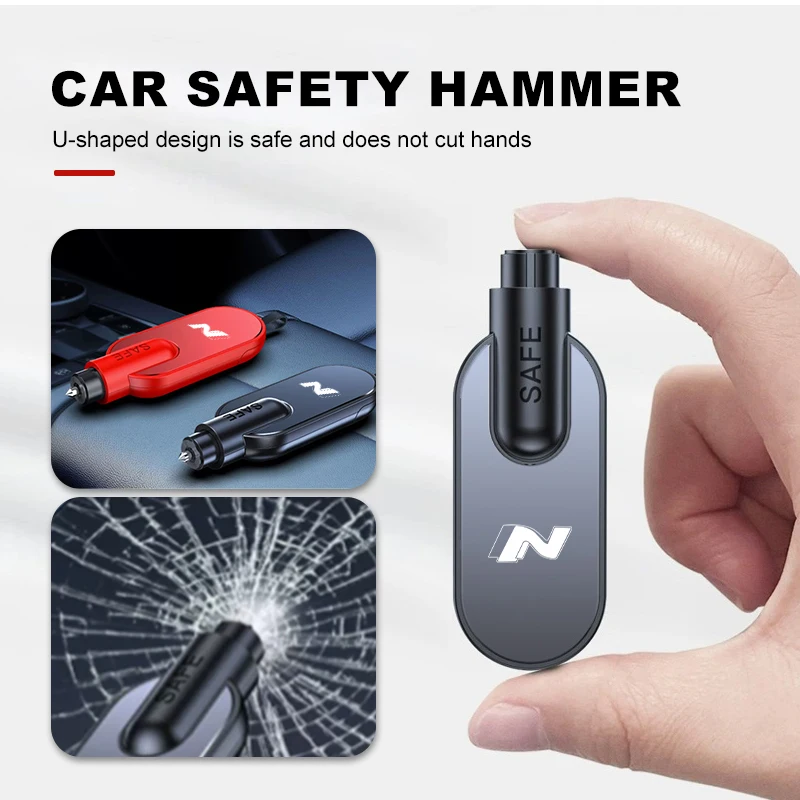 자동차 미니 안전 망치 현대 N Nline Tucson Kona Sonata Veloster i20 i30 용 생명을 구하는 비상 자기 구조 도구