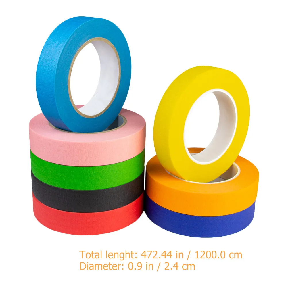 8 Rolls Decorative Colored Washi Tape DIY Scrapbooking Supplies for Crafting Journals Planners Cards Gift Wrap