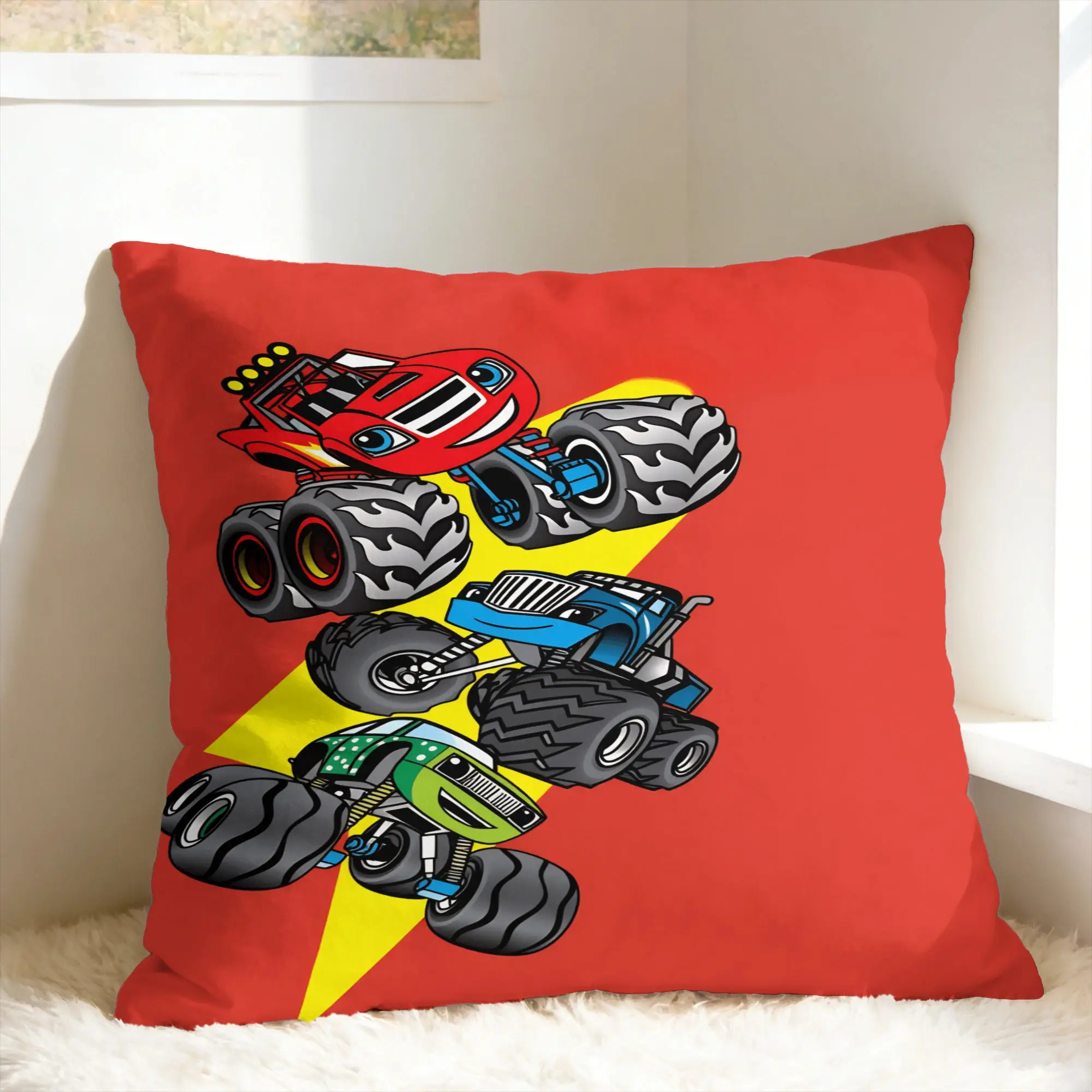 B-Blaze and the Monster M-Machines Pillow Cover  Soft Cushion Cover Kawaii Pillow Case For Living Room Chair