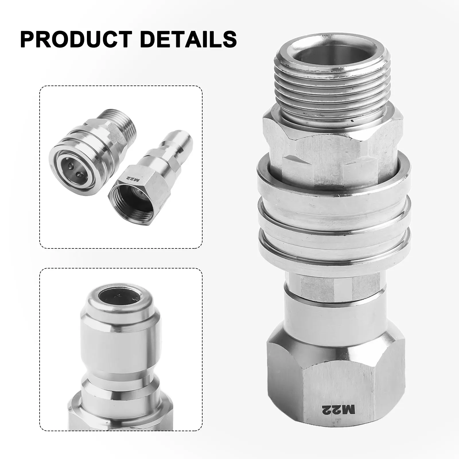 2/4 pces npt 3/8 Polegada macho fêmea conector rápido kit adaptadores de arruela de pressão m22 rosca adaptador de arruela de pressão de aço inoxidável