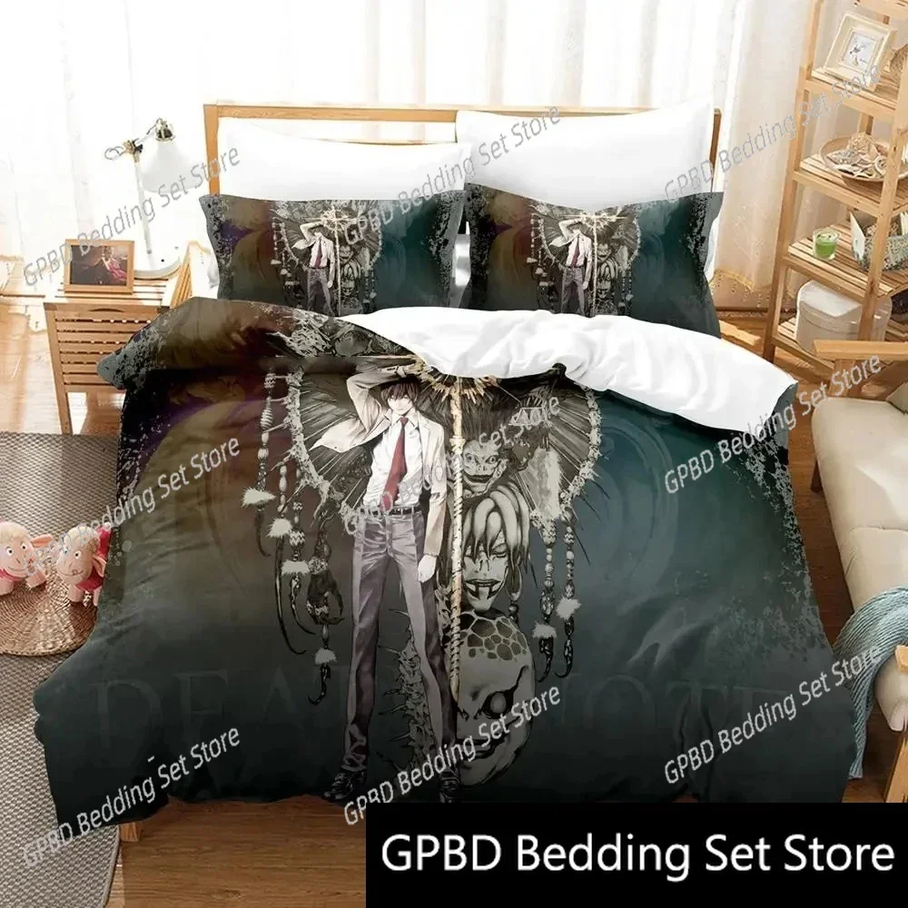 

3D Print Death Anime Note Comfortable Duvet Quilt Cover Pillowcase Bedding Set Children Bedroom Decoration Home Textile