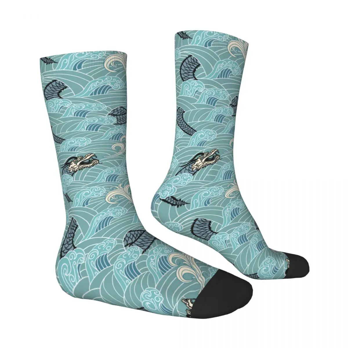 Asian Dragon Waves Socks Male Mens Women Winter Stockings Harajuku