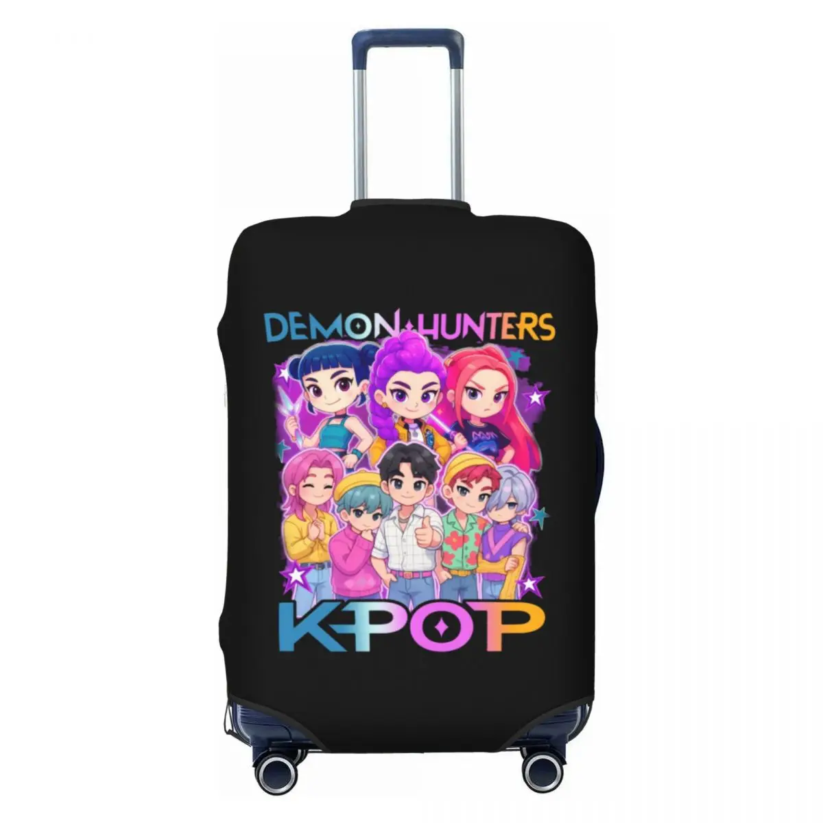 

Custom Cartoon KPop Demon Hunters Luggage Cover Cute Suitcase Protector Covers Suit For 18-32 inch