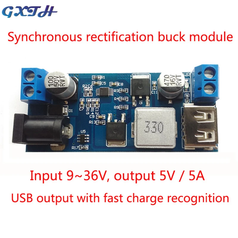 DC-DC convertitore Buck di alimentazione Step-Down da 24V/12V a 5V 5A sostituire il modulo di ricarica Step-down USB regolabile LM2596S per il telefono