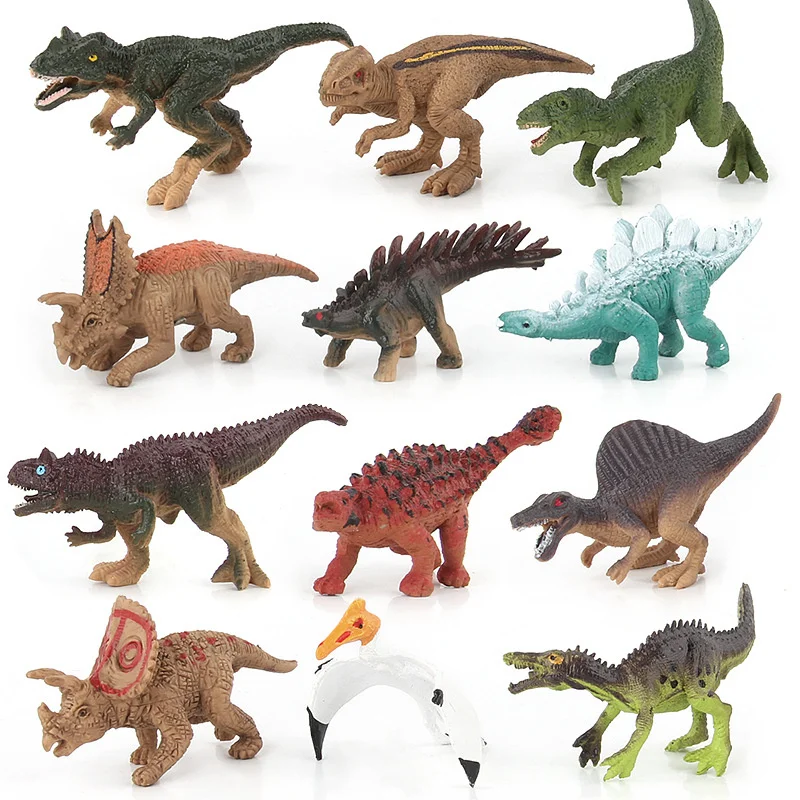 12 Styles Small Dinosaur Models Toys Jurassic Tyrannosaurus Indominus Rex Triceratops Stegosaurus Action Figures Gifts for Child