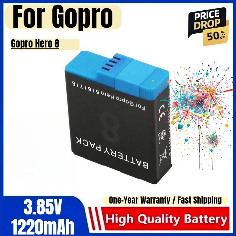 

GoPro Battery AHDBT-801 Suitable for Gopro Hero 8 Action Camera Battery Gopro8 Camera Full Decoding Battery