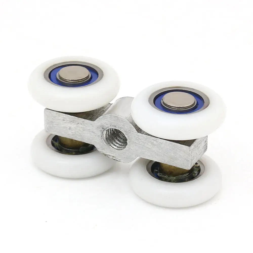 Bathroom Sliding Door Roller Metal Nylon Shower Pulley Hardware Replacement Part Stable Smooth Sliding Door Track Accessory