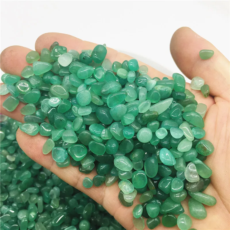 Wholesale Natural Dong ling Jade Gravel Crystal Stone Rock Healing Gemstone Green Aventurine for Fish Tank Home Decor