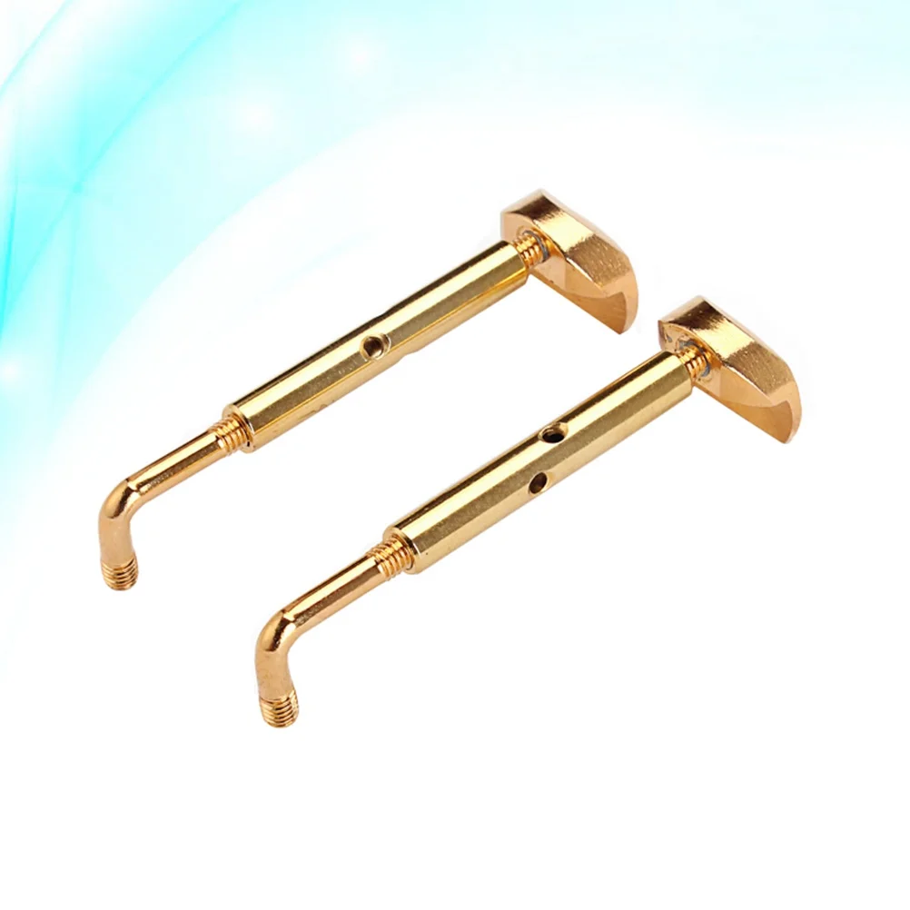 2 قطعة فيولا الذقن بقية المسمار النحاس المصقول الذهبي المضادة للتآكل السلس لملحقات الكمان أجزاء كمان أداة الأجهزة