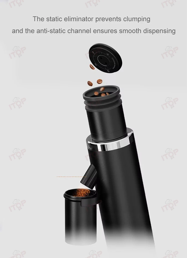 Molinillo de café eléctrico ITOP CG63D, 63MM, eliminación estática de rebabas cónicas, molinillo de frijol/SOE de un solo origen, ajuste continuo