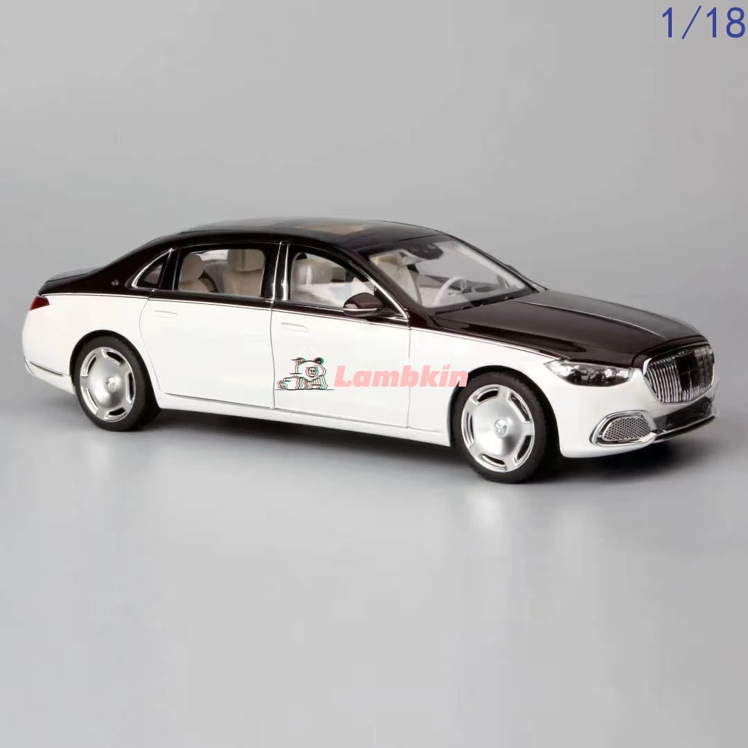 rare in stock NOREV 1:18 benz-S680 ruby red+White W223 2021 Alloy Home Static Display Car Decoration Gifts Birthday