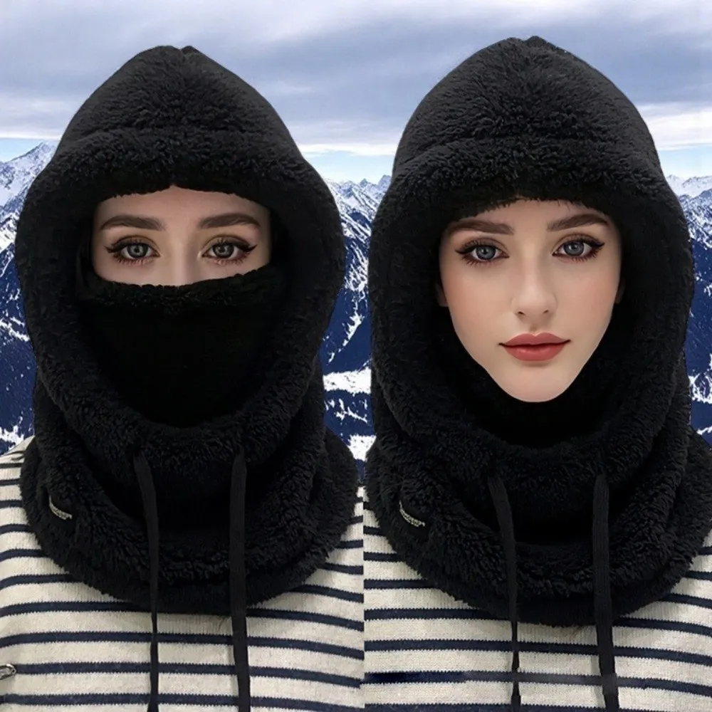 New Warm Integrated Scarf Mask Hat Coldproof Windproof Pullover Cap Polar Fleece Ear Protection Hat Outdoor Sports