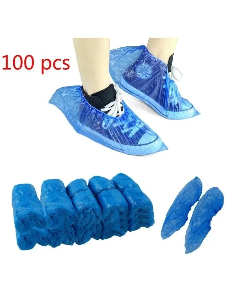 Nouveau 100 pièces couvre-bottes médical imperméable en plastique jetable couvre-chaussures anti-poussière couvre-chaussures couverture de nettoyage à domicile chaussures fournitures