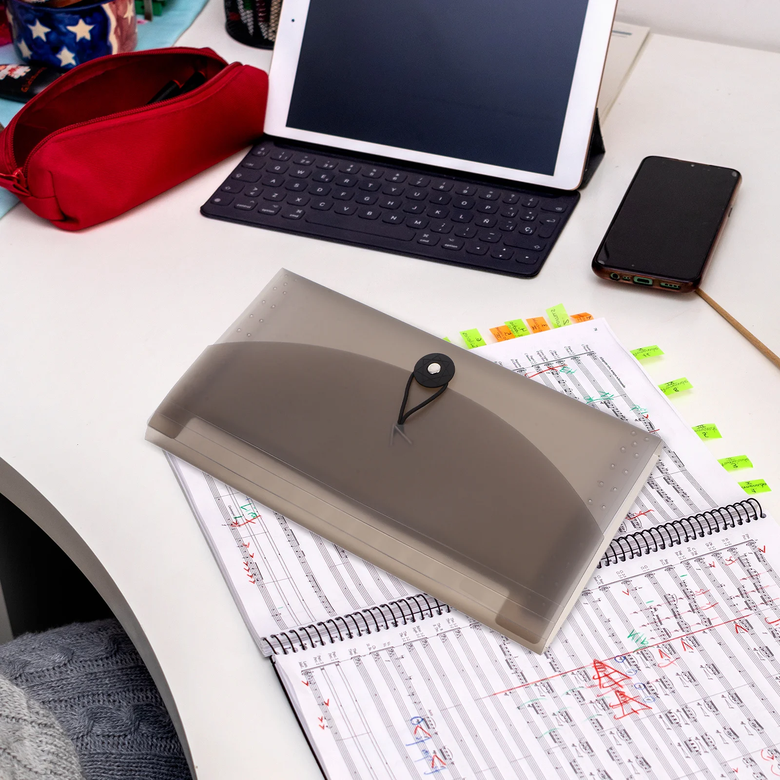 Organizzatore di file per fisarmonica a 13 tasche, porta ricevute, porta documenti, portafoglio, ufficio, casa, scuola, materiale PP espandibile