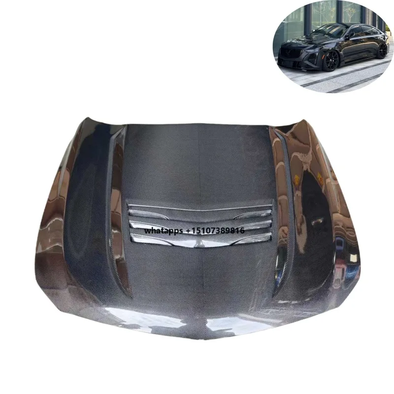 

New for CT5 Carbon Fiber Hood Bonnet with Bolts-Bolt-On Installation