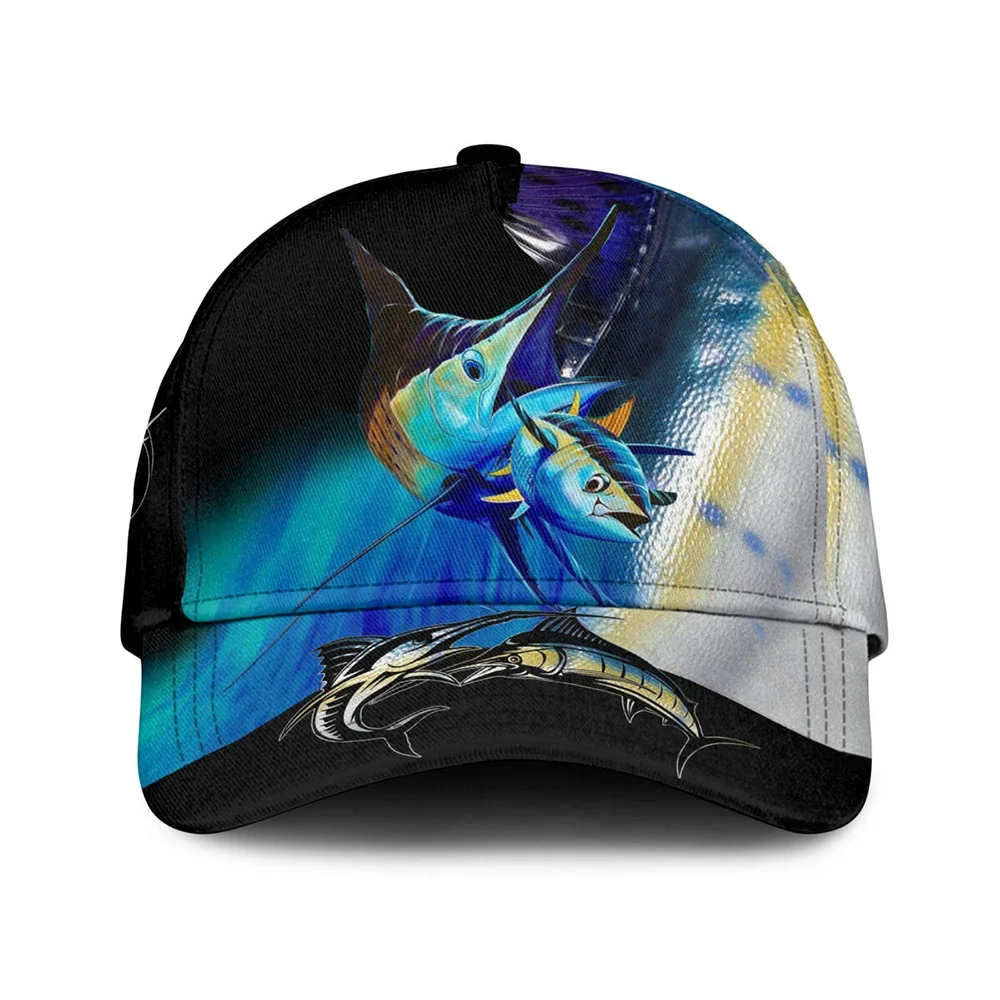 Baseball Cap Swordfish Tuna Printed Hats Men Women Adult Sport Snapback Fishing Headwear Outdoor Streetwear Casual Sun Visor Hat