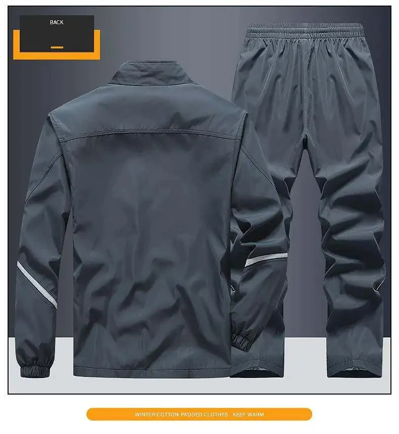 Conjunto de dos piezas para hombre, chándal informal negro, ropa informal estilo Hip Hop, ropa deportiva para correr al aire libre, primavera y otoño, 2024