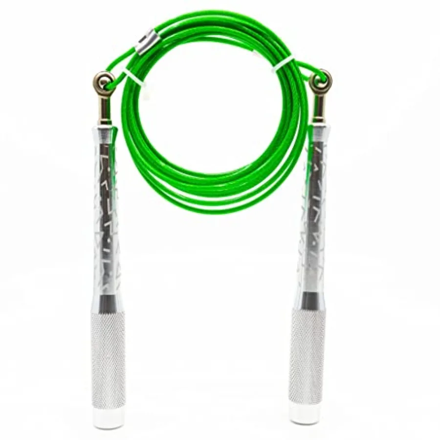 

Speed Jump Rope - 360° Swivel Ball Bearing, Ultra-Light Aluminum Handles, Adjustable Steel Coated Cable, Tangle-Free & Kink-Free