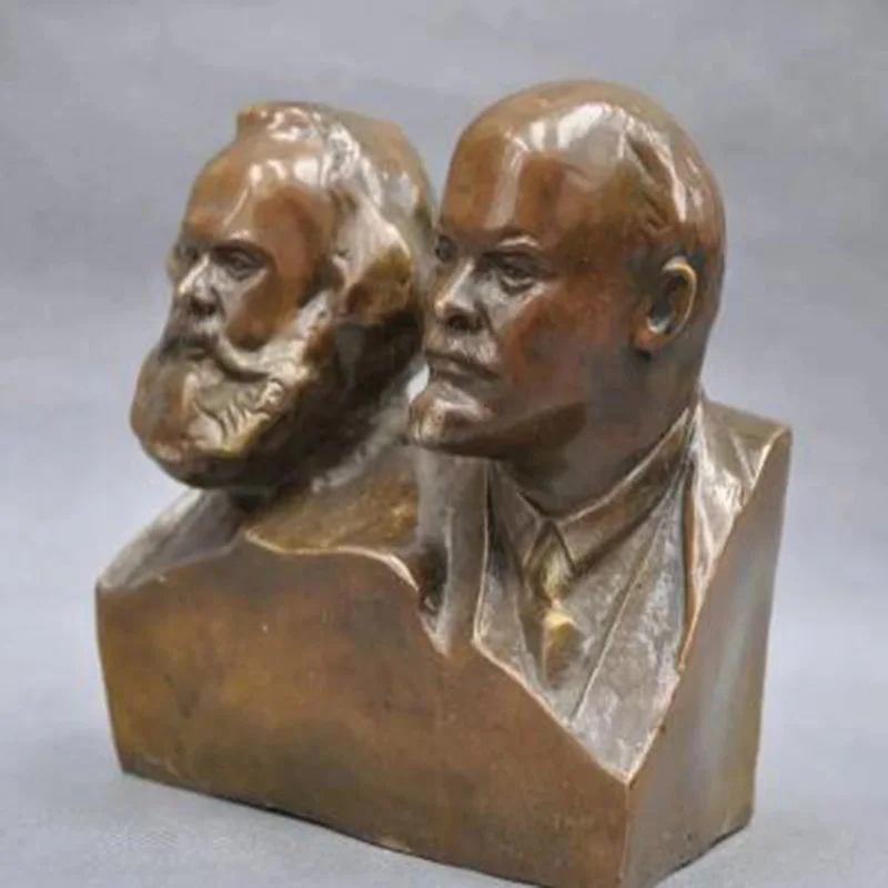 Copper Statue Great Communist Marx And Lenin Bust Bronze Statue