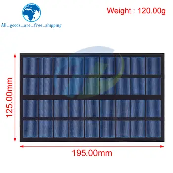 Solární panel TZT 9V 334mA 3W TZT polykrystalický 125*195MM mini solární systém Sunpower pro kutily s baterií a nabíječkou mobilního telefonu 10 nejlepší prodej 9V solární panel - №2
