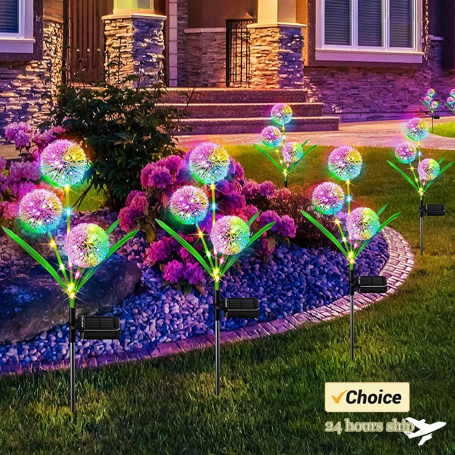 

Dandelion Solar Lights Garden Firework LED Flower Lights Waterproof Solar Flower Lighting Yard Lawn Pathway Wedding Decorative